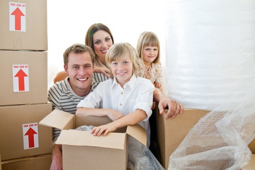 Packed items ready for transport in a van